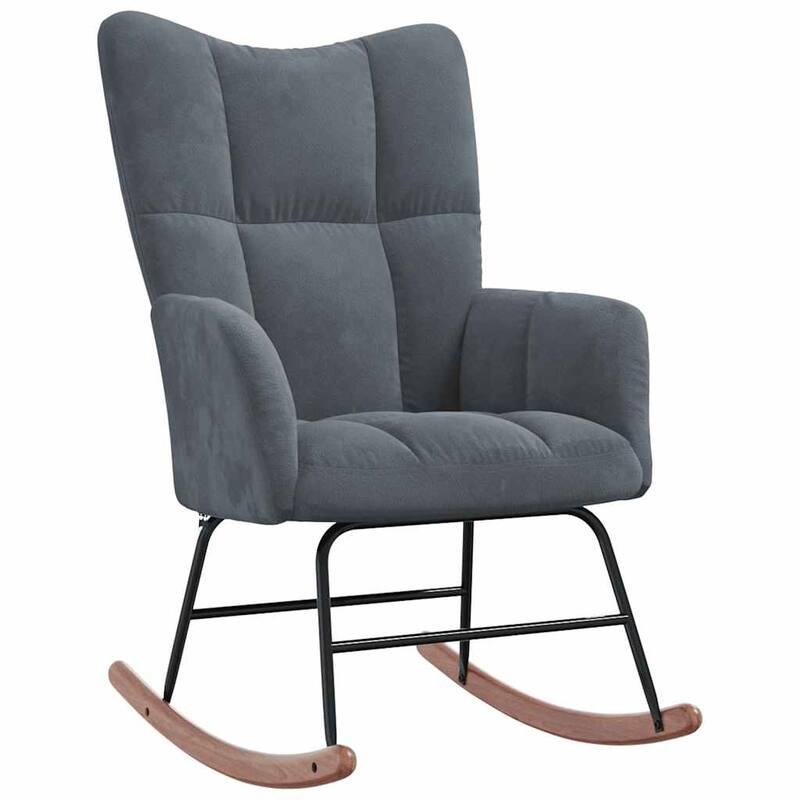 vidaXL Rocking Chair Accent Side Chair Padded Seat for Living Room Velvet
