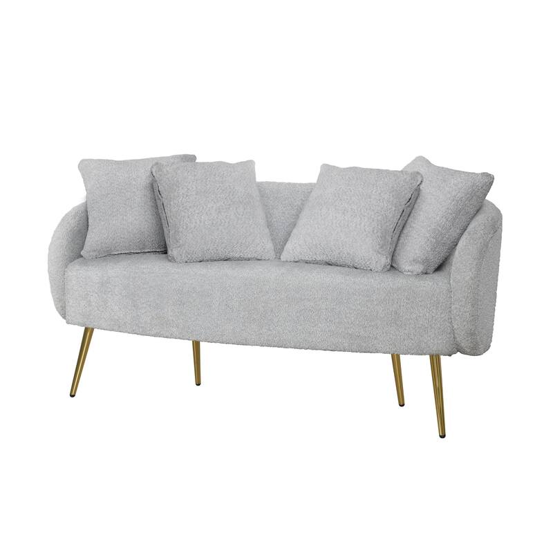 Molly Boucle Fabric Arm Chair with Ottoman