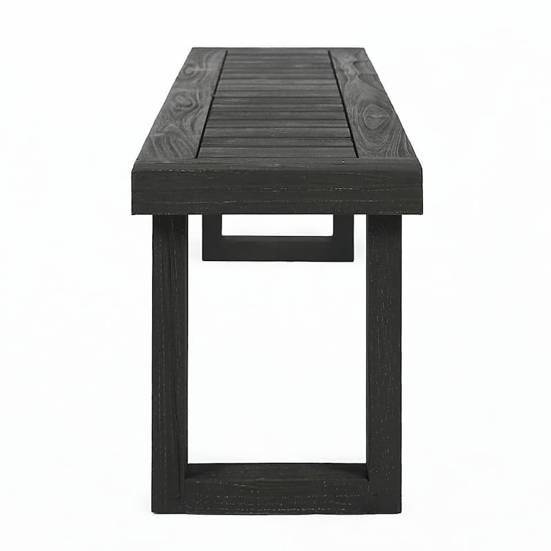 Outdoor 6-Seater Acacia Wood Dining Set,Dark grey
