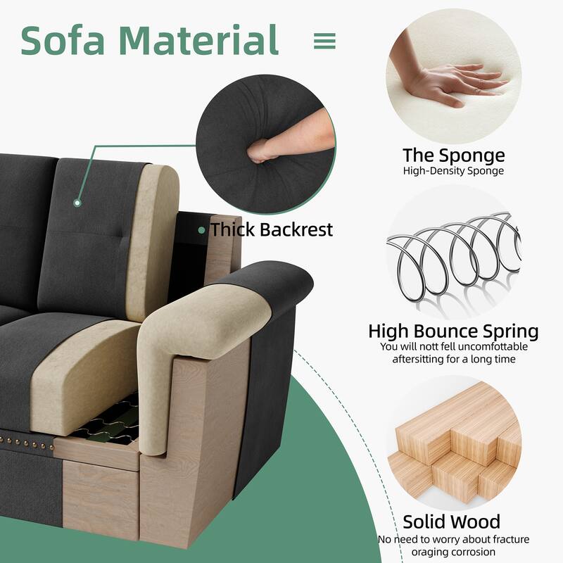 108'' Convertible Sectional Sofa with Seat Storage