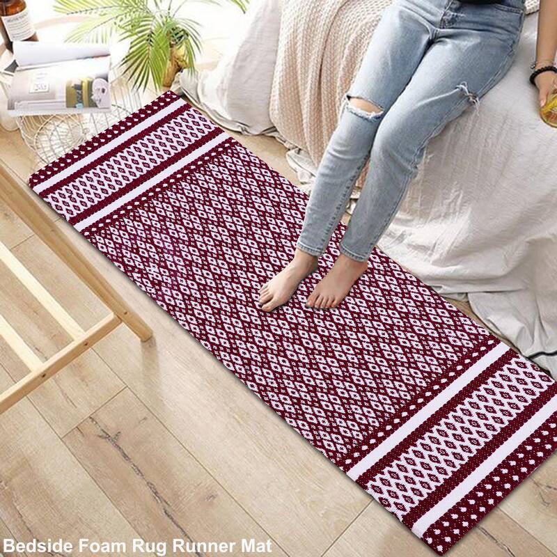 Kitchen Runner Rug/ Mat Cushioned Cotton Hand Woven Anti-Fatigue Mat Kitchen/Bathroom/Bed side 18x48'' - 18''x48''