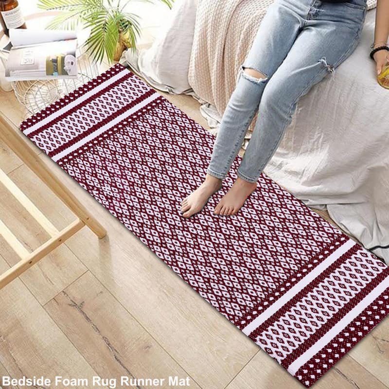 Woven Cotton Anti-Fatigue Anti-Skid Cushioned Mats - Versatile Comfort for Kitchen, Doormat, and Bathroom
