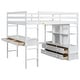 preview thumbnail 13 of 13, Full Size Loft Bed with Built-in Desk with Two Drawers,and Storage Shelves and Drawers,White