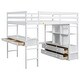 preview thumbnail 13 of 55, Full/Twin Loft Bed with Built-in Desk with Two Drawers, and Storage Shelves and Drawers, White/Gray