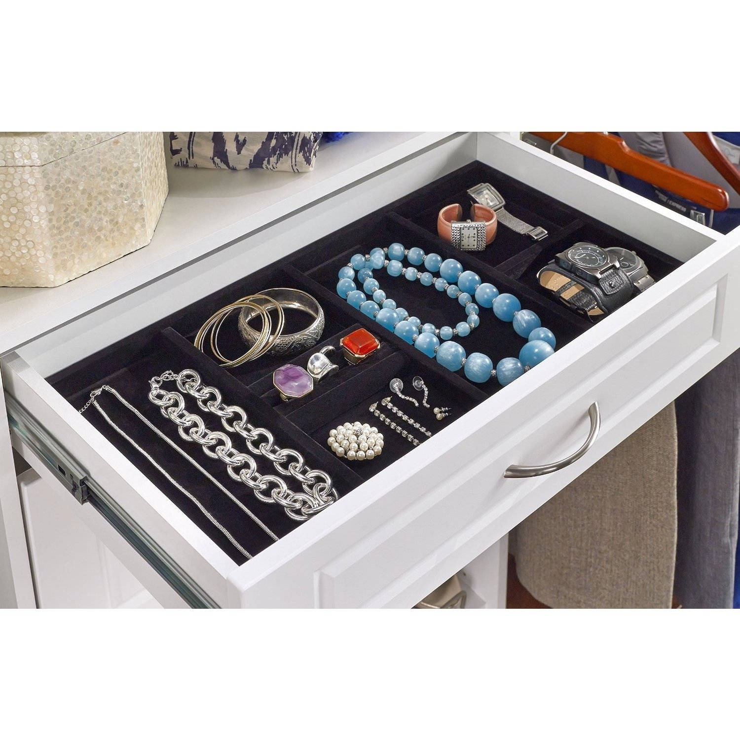 ClosetMaid Gray Velvet 3-Piece Jewelry Tray Set - Grey