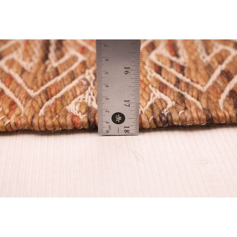 ECARPETGALLERY Braid weave Sienna Brown Wool Rug - 5'0 x 7'7