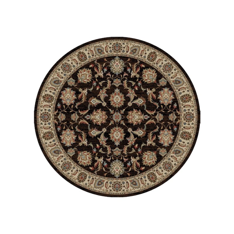 Hometown Ambassador Traditional Area Rug - 7'10" Round - Ebony