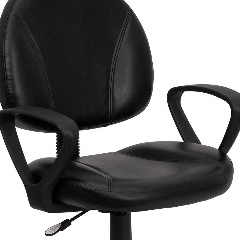 Mid-Back LeatherSoft Swivel Ergonomic Task Office Adjustable Chair w/ Arms