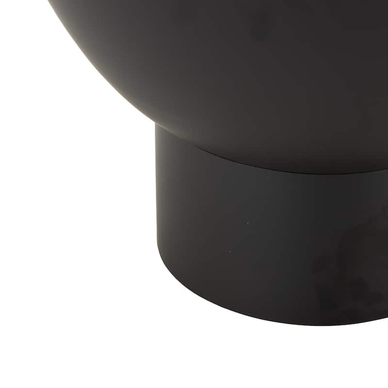 Metal Geometric Accent Table with Glass Tabletop and Elevated Base - Black - Roche River Decor