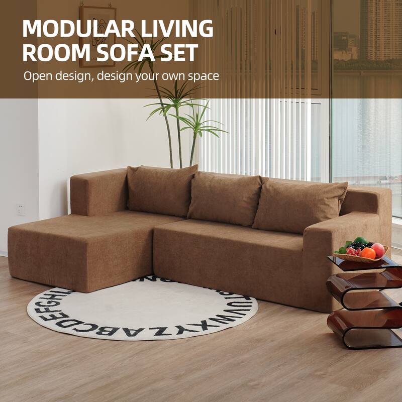 Sectional Couch Covers Sofa with Pillowcases
