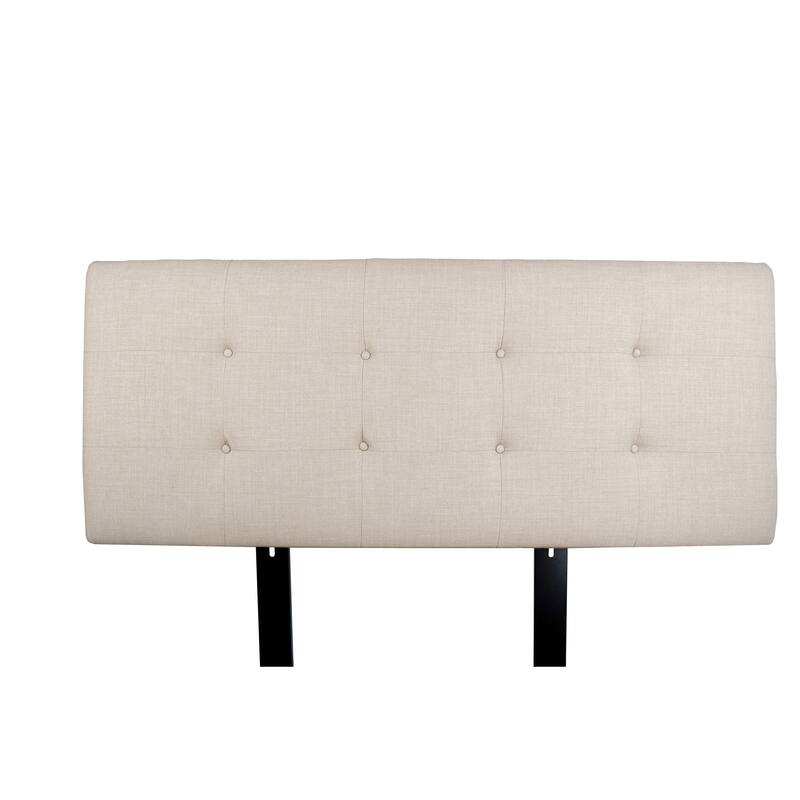 MJL Furniture Ali Button Tufted Beige Upholstered Headboard - California King