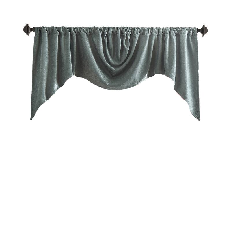 Martha Stewart Naples Chenille Solid Curtains - Panel Pair or Valance