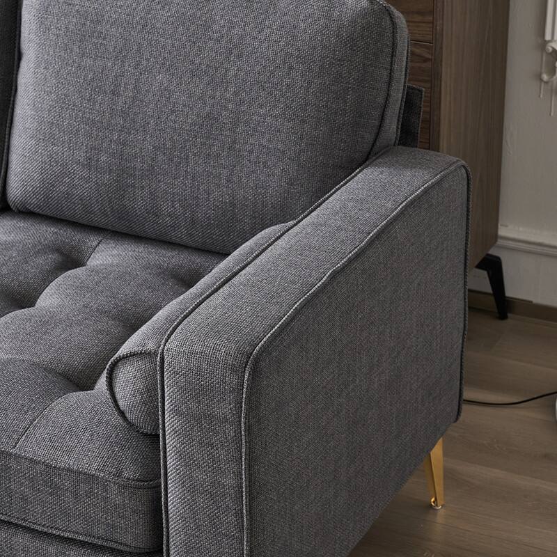 3-Seater Golden Tripod Legs Indoor Modular Sofa