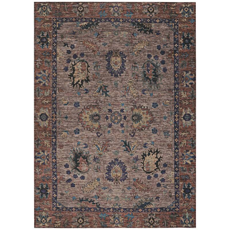HomeRoots Floral Traditional Rectangle Outdoor Rug