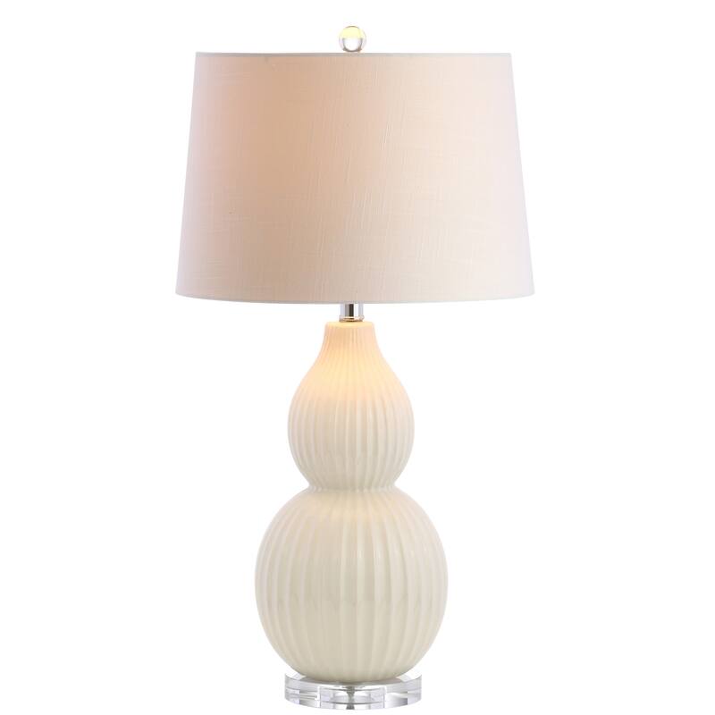 Dylan 28.25" Ceramic LED Table Lamp, Cream by JONATHAN Y