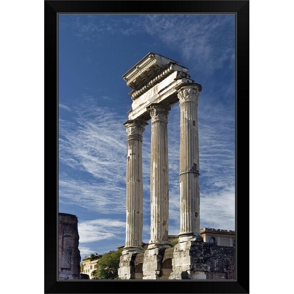 "Column ruins at Roman Forum" Black Framed Print