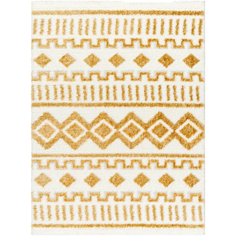 Livabliss Nomadic Boho Striped Plush Area Rug