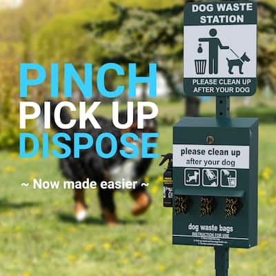 Mini Pet Waste Station with Roll Waste Bag Dispenser-Hand Sanitizer Bottle