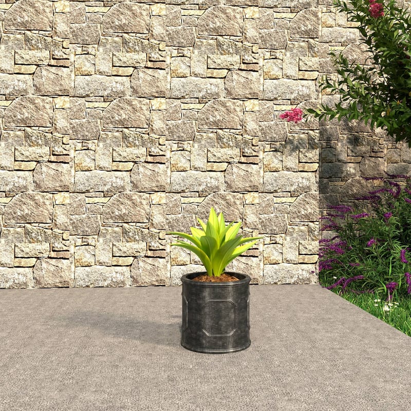 Meadow Round Fiberstone and MGO Clay Planter with Drainage for Indoor Outdoor Home Office Yard Patio Porch Decor
