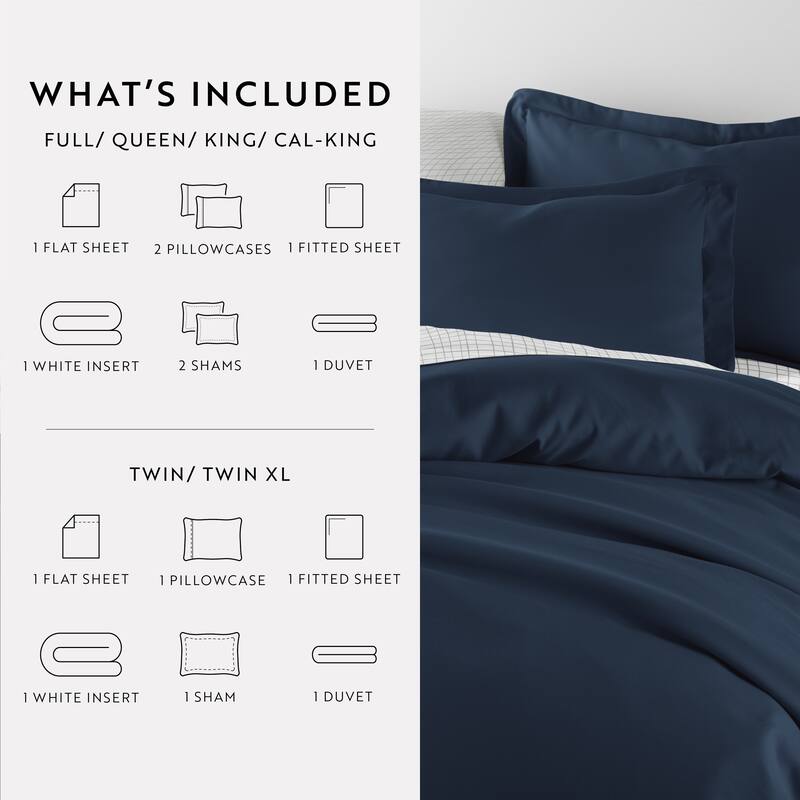 8pc Solid Duvet Bundle
