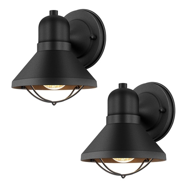 slide 1 of 11, 2-Pack Outdoor Wall Sconce in Powder Coated Finish, Black 2-Pack