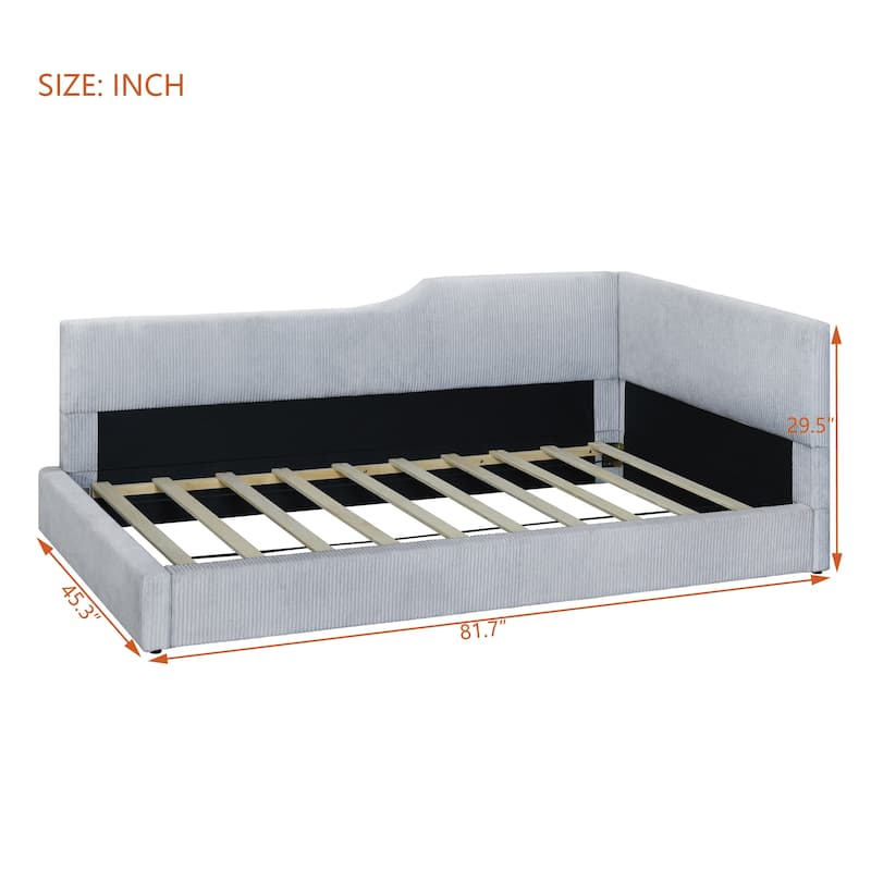 Twin Size L-Shaped Daybed with 300LB Capacity