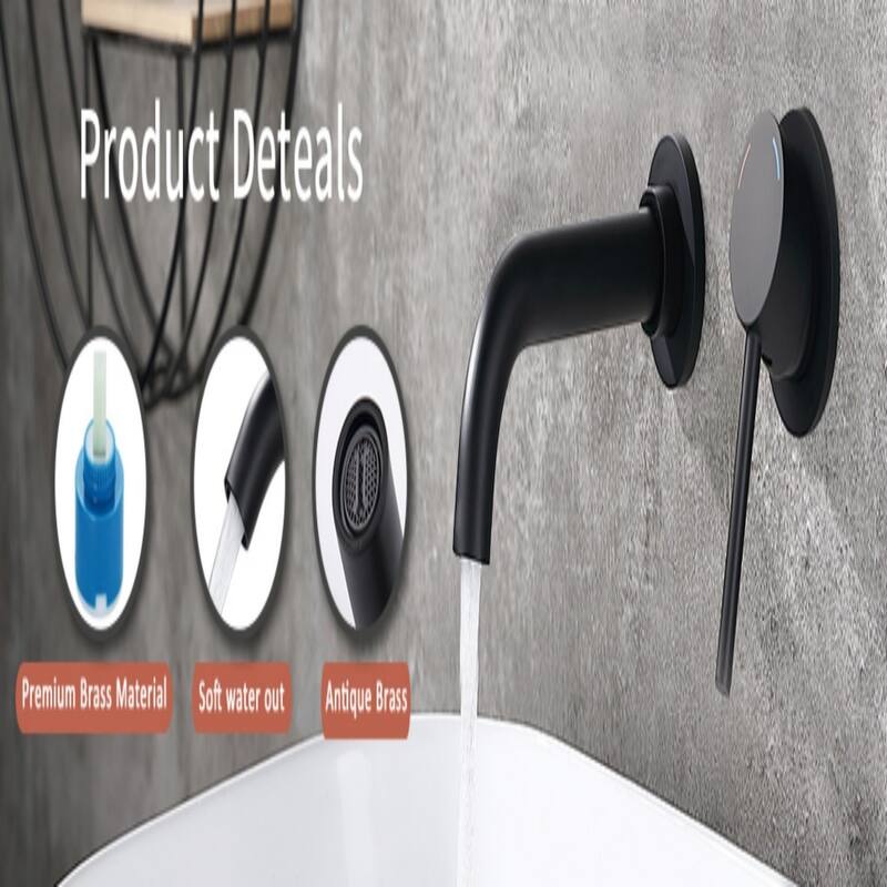 Modern Single Handle Wall Mounted 360 Degree Swivel Bathroom Sink Faucet with Ceramic Valve Core, Rust and Corrosion Resistant