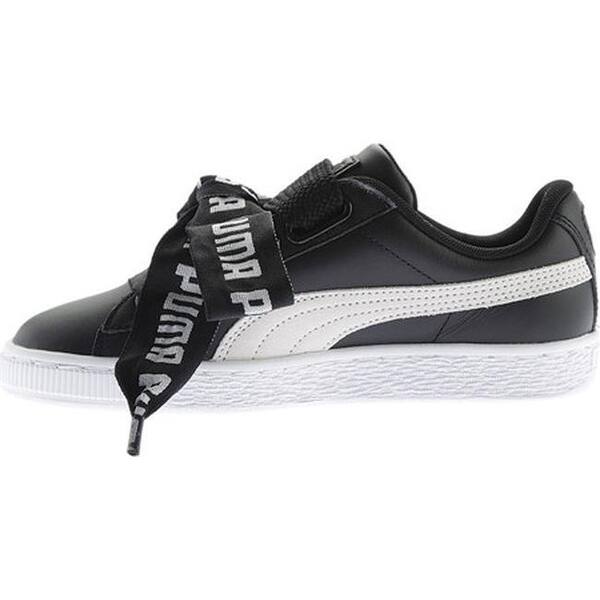 Shop Puma Women S Basket Heart De Sneaker Puma Black Puma White