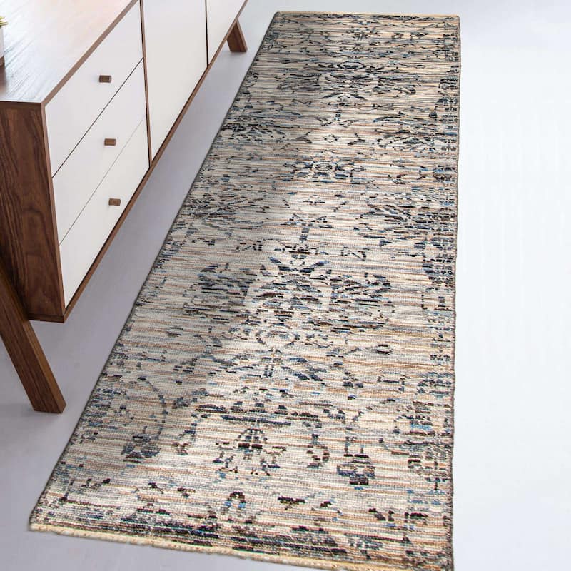 ECARPETGALLERY Hand-knotted Mystique Grey Wool Rug - 2'7 x 9'4
