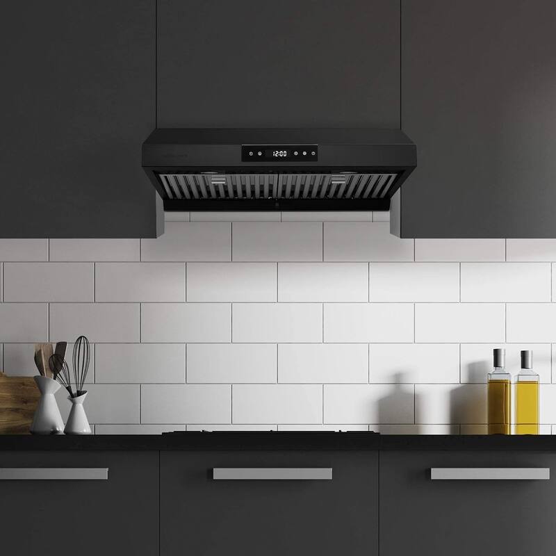 Hauslane PS18 Under Cabinet Range Hood, LED, Baffle Filters, 3-Way Venting, Available in Different Colors
