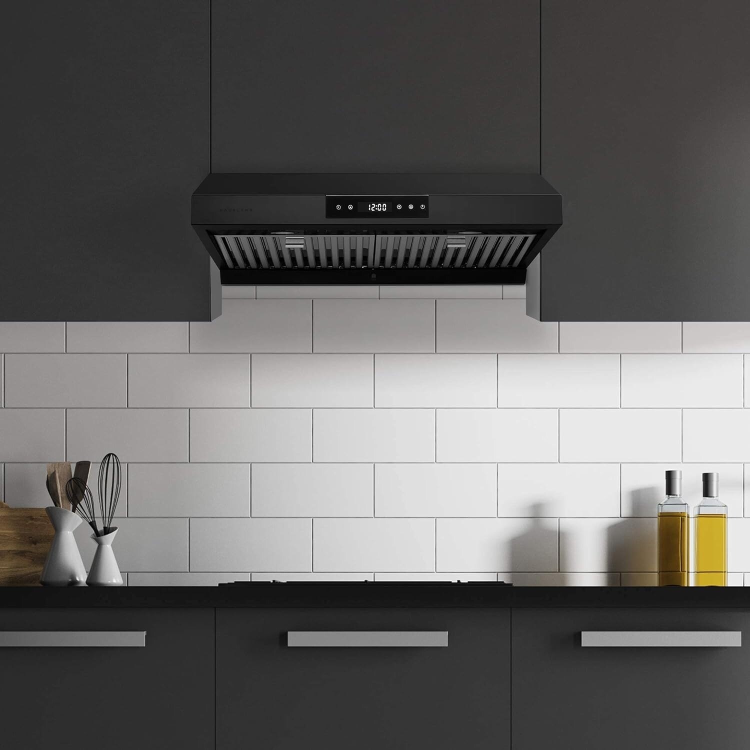 Hauslane ps18 under cabinet range hood led baffle filters hot sale