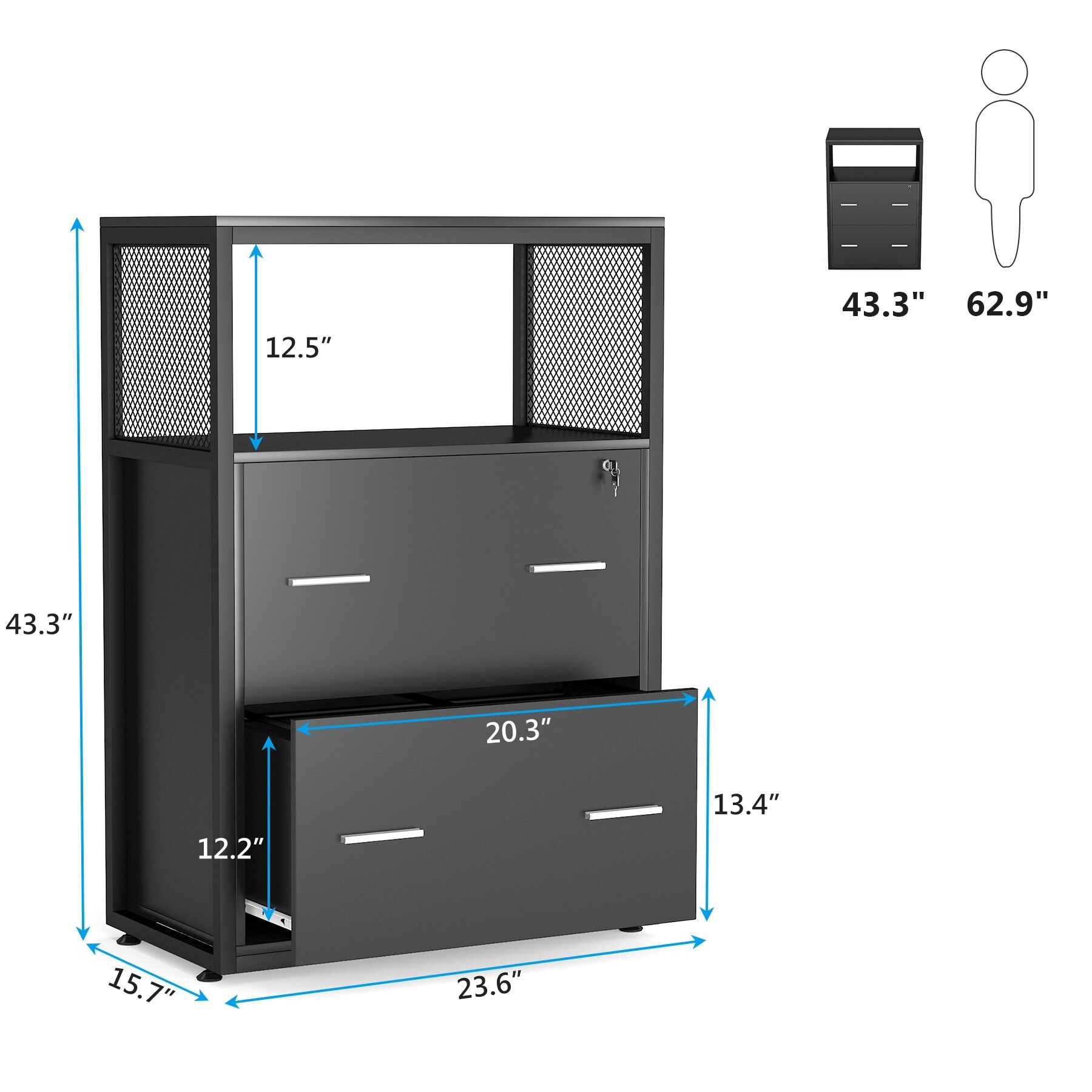 Legal size lateral shop file cabinet