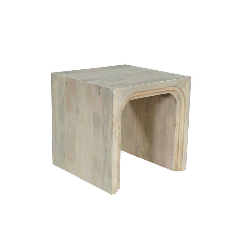 Ava 2-piece Carved Solid Wood Living Room Table Set