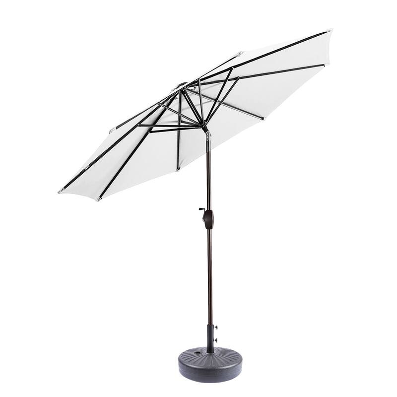 Brock 9-Foot Market Patio Umbrella with Concrete Base Weight Stand Included