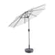 Holme 9-foot Patio Umbrella with Tilt-and-Crank with Black Base Weight Stand Included - White