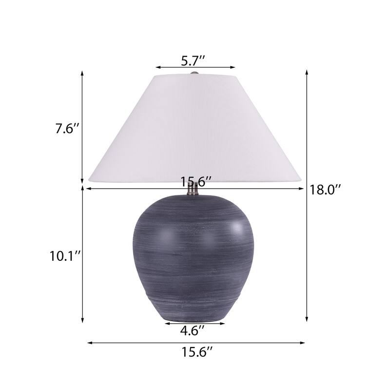 Modern Ceramic Table Lamp with Cone Linen Shade