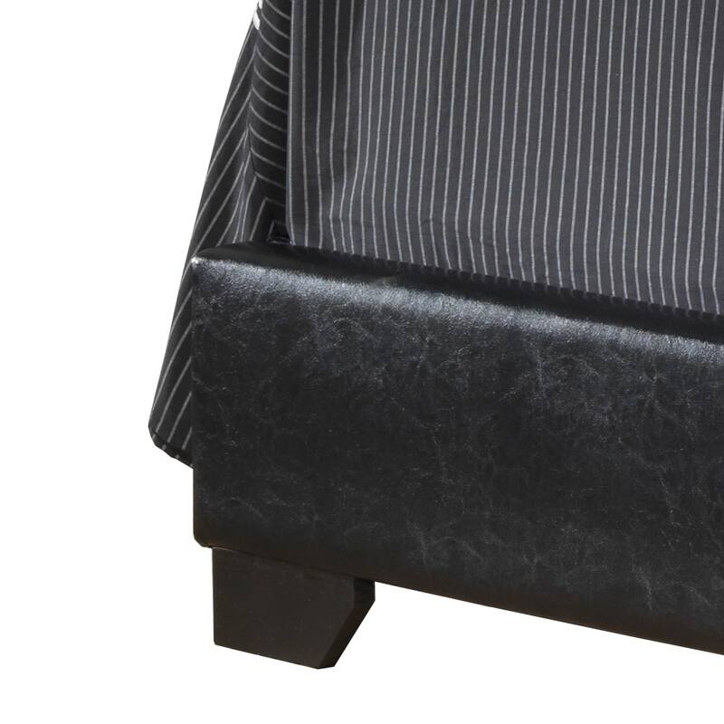 Queen Size PU Elegant Platform Bed with Foam Support