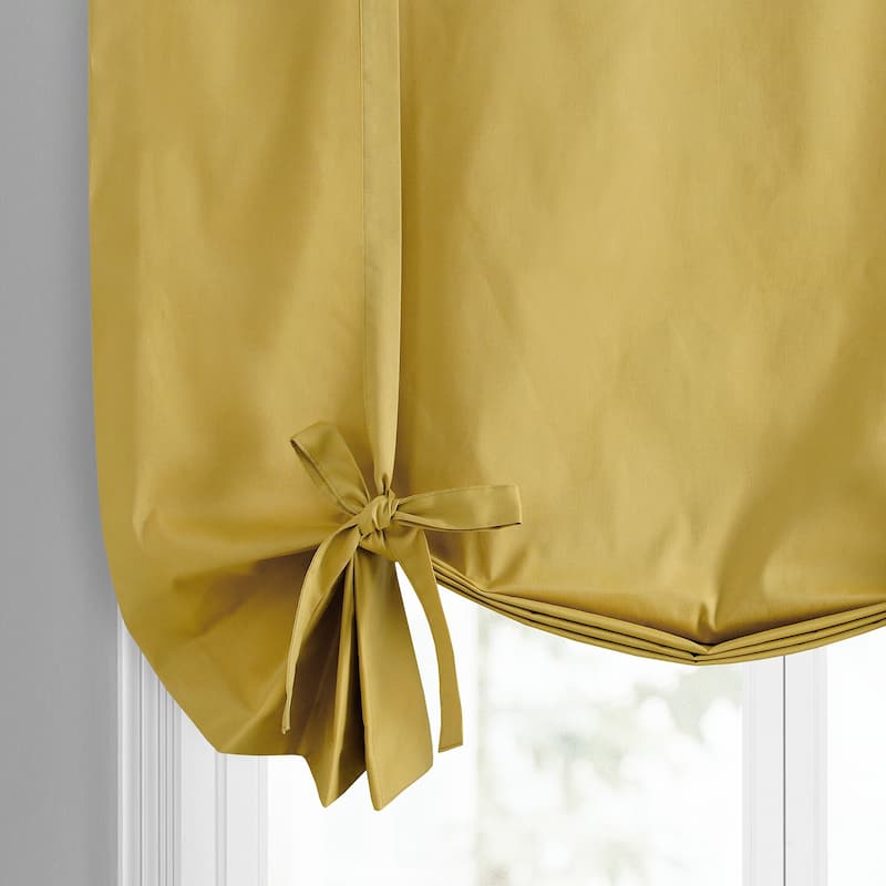 Exclusive Fabrics Solid Blackout Cotton Tie-Up Window Shade (1 Panel)