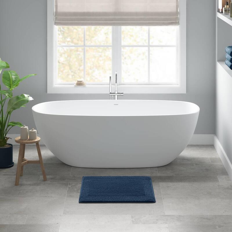 Cotton Tufted 3000 GSM Reversible Bath Rug - 17x24" - Navy