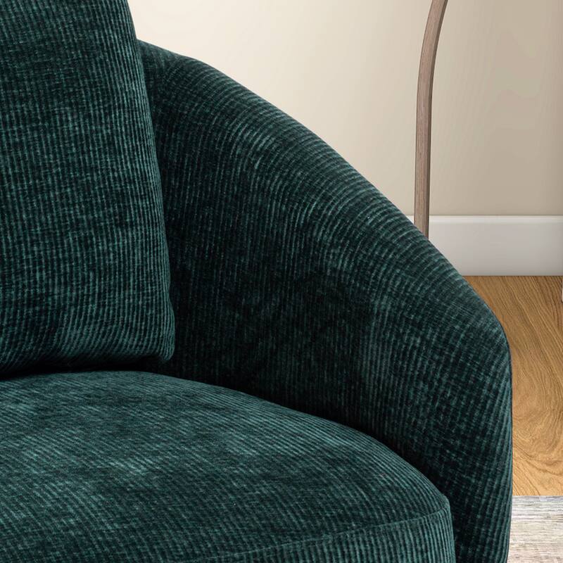 30.3"W Swivel Accent Barrel Chair and Comfy Round Accent Single Sofa Chair, 360 Degree Club Chair, Lounge Armchair for Room