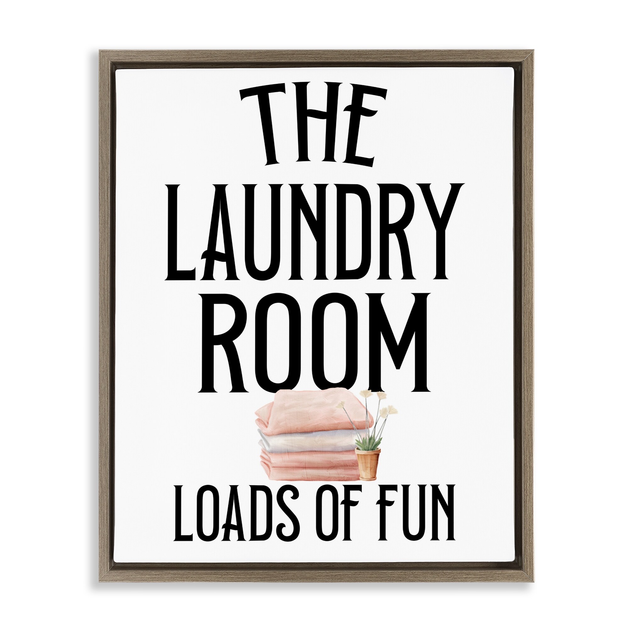 Stupell Laundry Room Fun Minimal Framed Floater Canvas Wall Art Design By Kim Allen