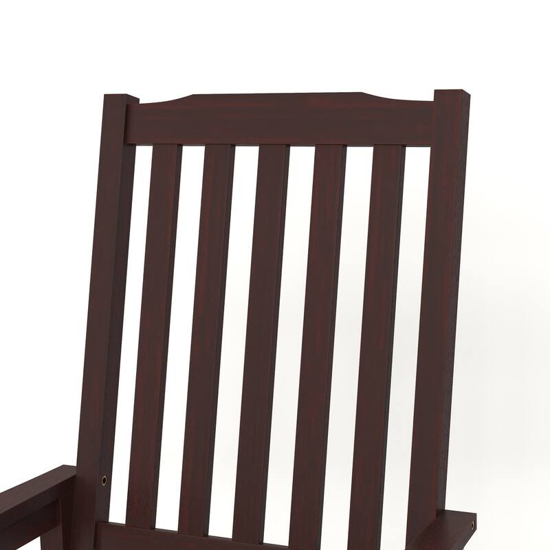 Acacia Wood Outdoor Rocking Chair, Traditional Porch Outdoor Rocker Chairs with Slatted - 43" H
