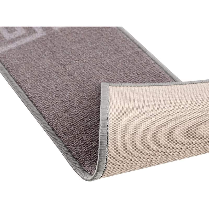 Stair Treads Greek Key Meander Design Non Slip Backing, 8.5''X26''