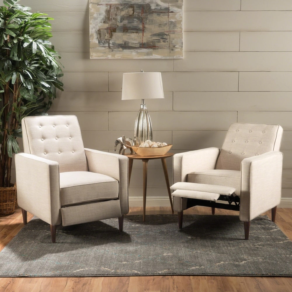 Mervynn Mid-century Tufted Recliners (Set of 2) by Christopher Knight Home