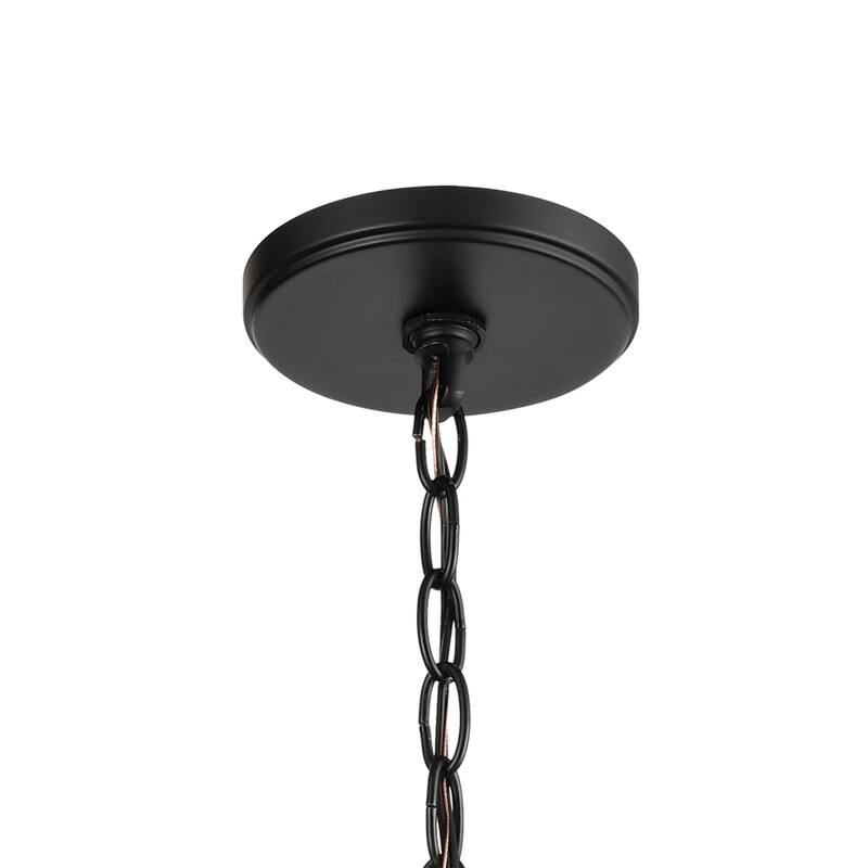 Barrow 12-inch Wide 3-Light Chandelier in Matte Black with Rectangle Cage