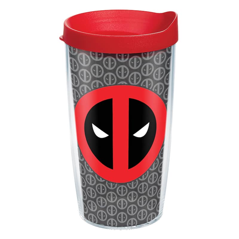 Tervis Marvel Deadpool Icon Repeat Made in USA Double Walled Insulated Travel Tumbler, Classic - 16oz