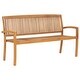 preview thumbnail 6 of 9, vidaXL Stacking Patio Bench with Cushion 62.6" Solid Teak Wood - 62.6" x 22.6" x 35.4"