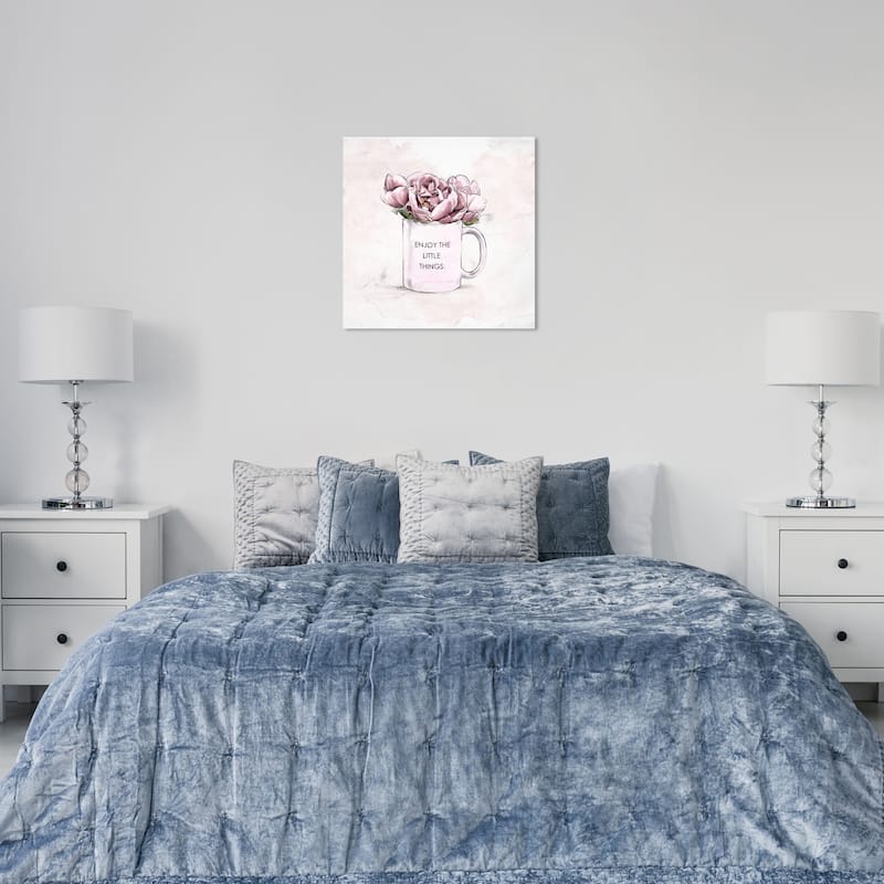 Wynwood Studio Canvas Floral and Botanical EnjoyTheLittleThings Custom Pink and Glam Wall Art Canvas Print - 36 x 24