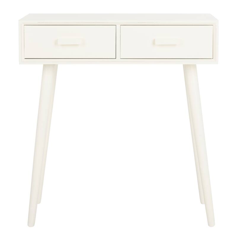 SAFAVIEH Pearla Antique White 2-Drawer Console Table - 28.3" x 13.8" x 30.8" - 28Wx14Dx31H