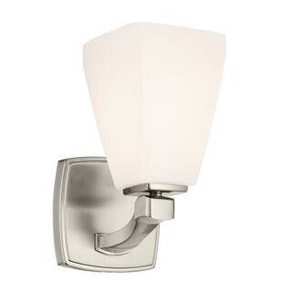 Kichler Lighting Marant 9.5" 1-Light Wall Sconce with Opal Glass in Brushed Nickel